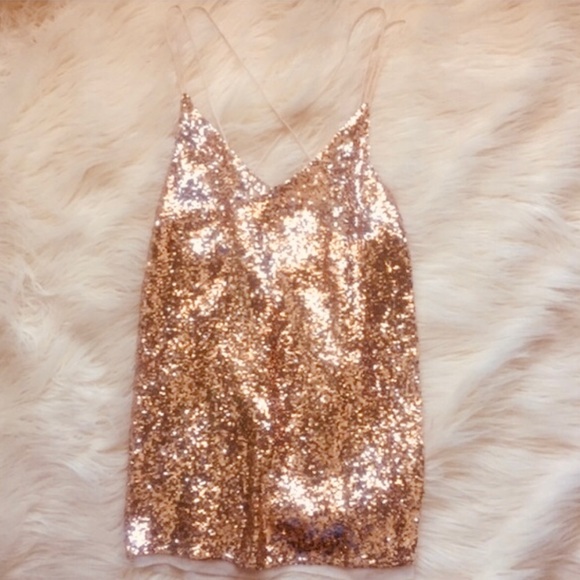 ⚡️HP⚡️Free People Rose Gold Sequin Dress - Picture 7 of 7